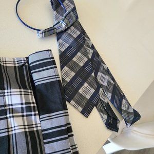 Schoolgirl Halloween Costume - Plaid Skirt, Tie and Hairband XXL 19